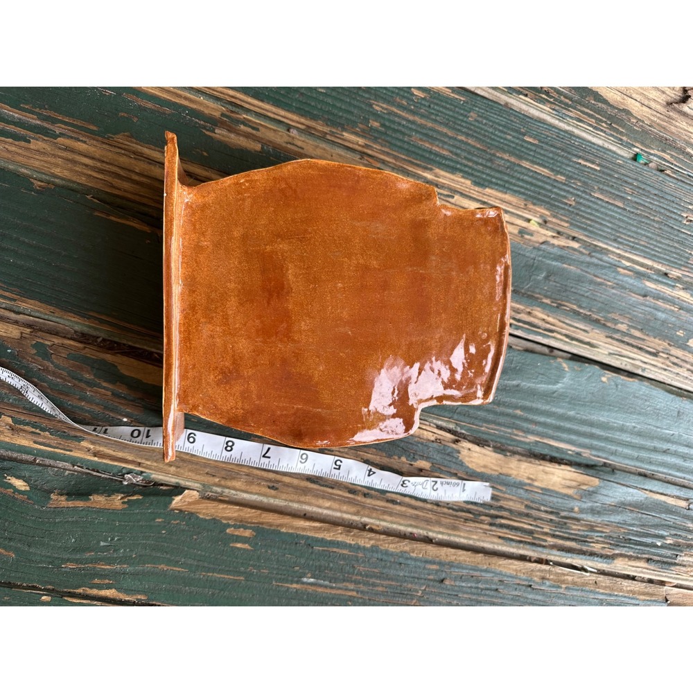 Handmade Studio Pottery Brick Texture Vase Brown Glazed Ceramic Art Decor - Picture 9 of 10